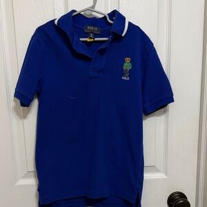 Polo by Ralph Lauren Kids Blue Polo with Bear Embroidery